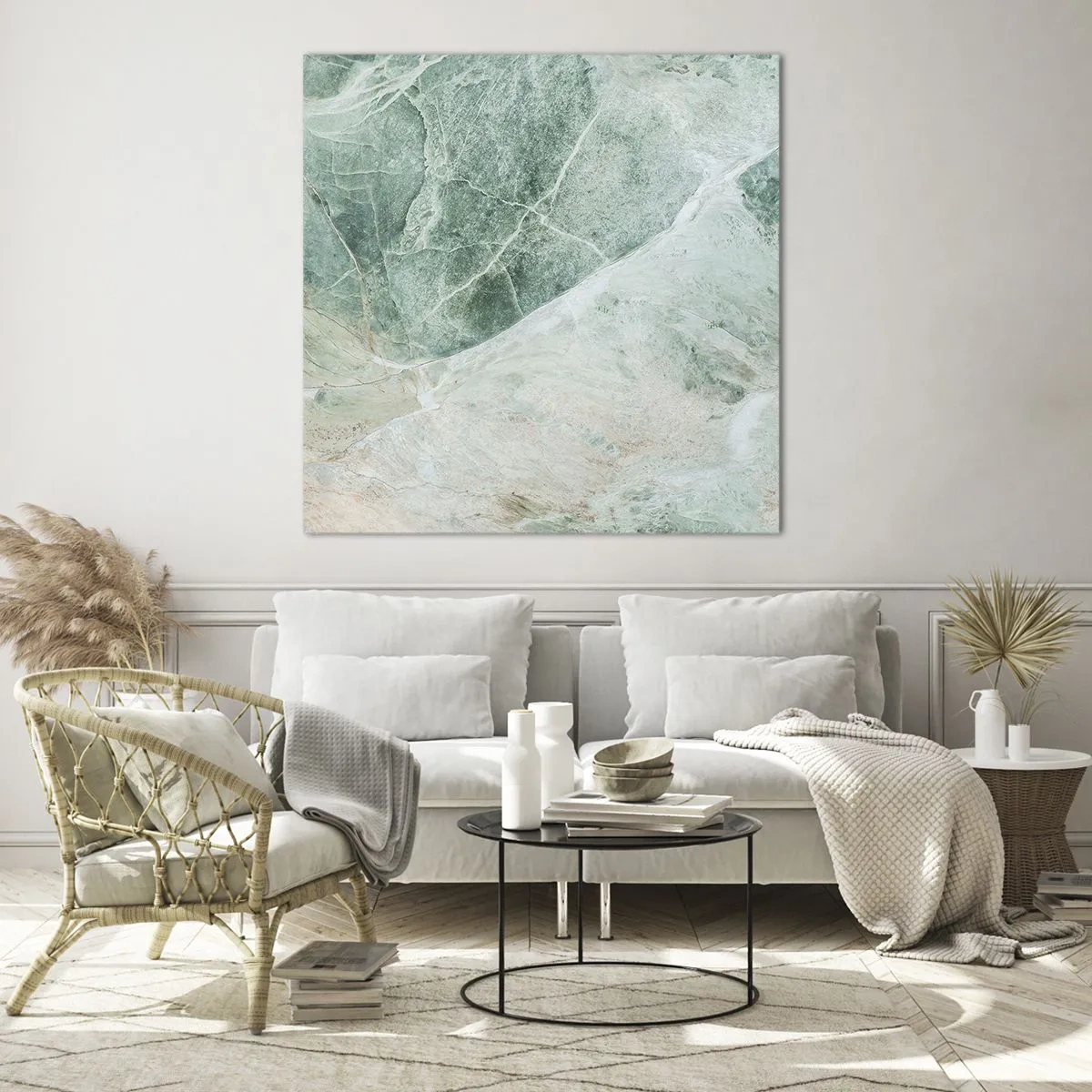 Obraz na skle - Ctný chlad kamene - 60x60 cm