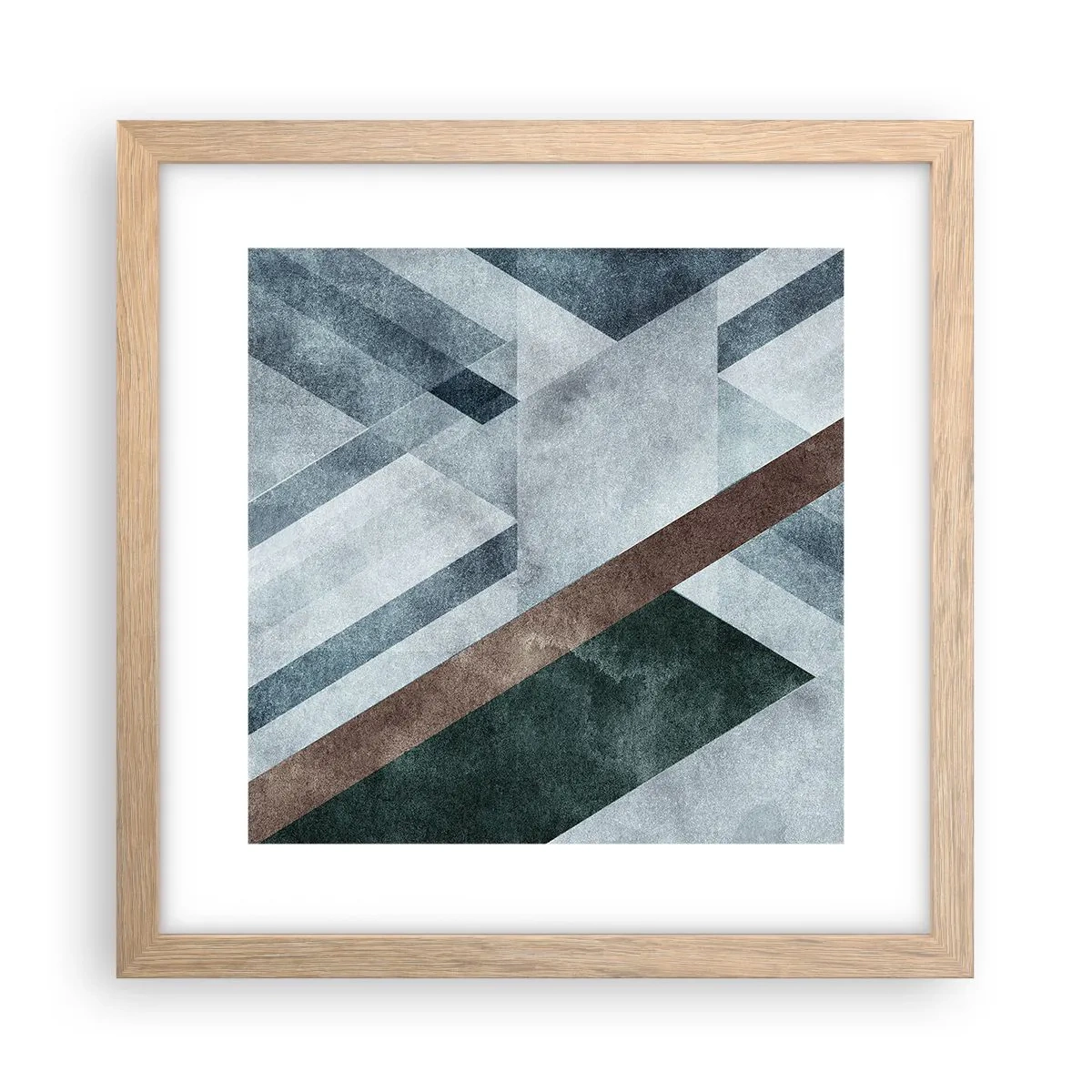 Plakát v rámu světlý dub - Sofistikovaná elegance geometrie - 30x30 cm