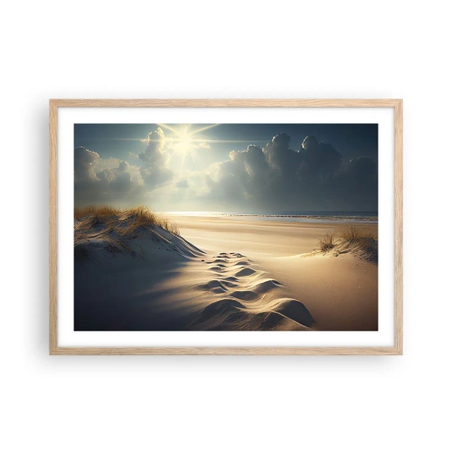 Plakát v rámu světlý dub - Uklidňující krajina - 70x50 cm
