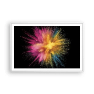 Plakát v bílém rámu - Zrození barev  - 91x61 cm
