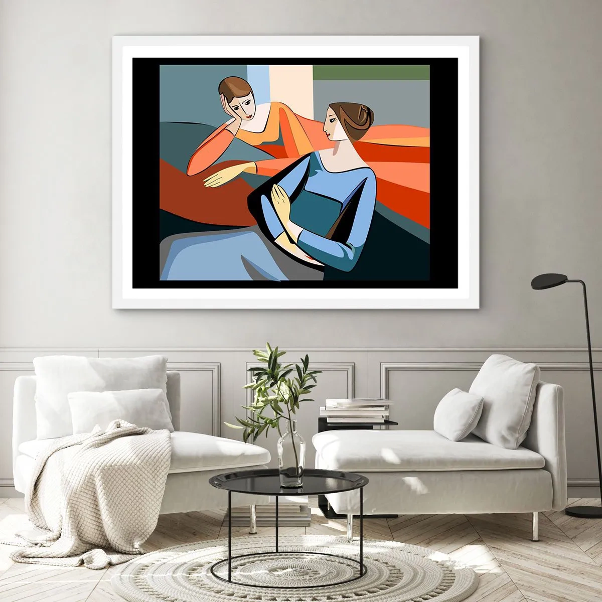 Plakát v bílém rámu - Chvíle svěření - 100x70 cm