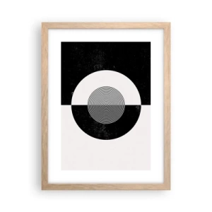 Plakát v rámu světlý dub - Harmonie v černé a bílé - 30x40 cm