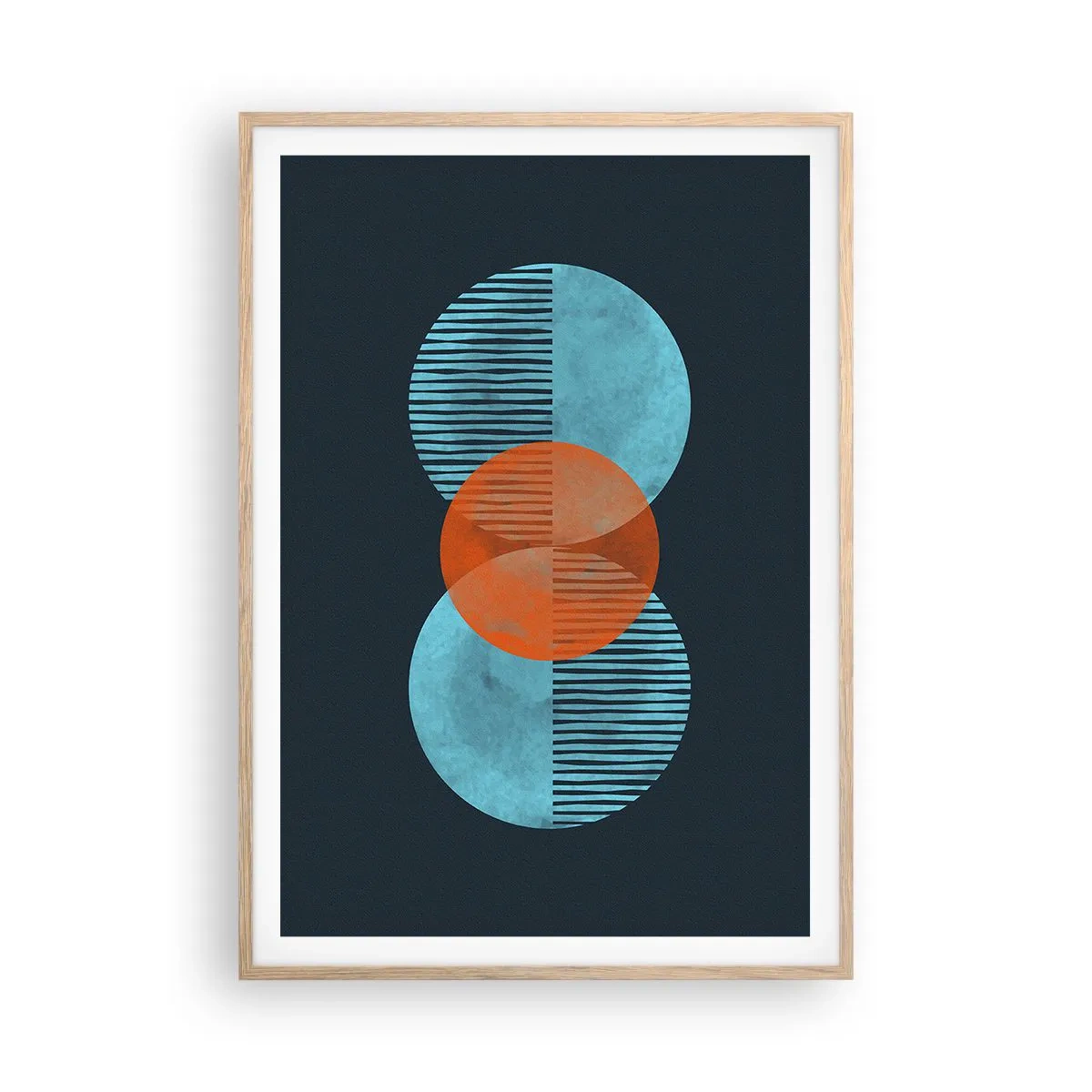 Plakát v rámu světlý dub - Symetrická kompozice - 70x100 cm