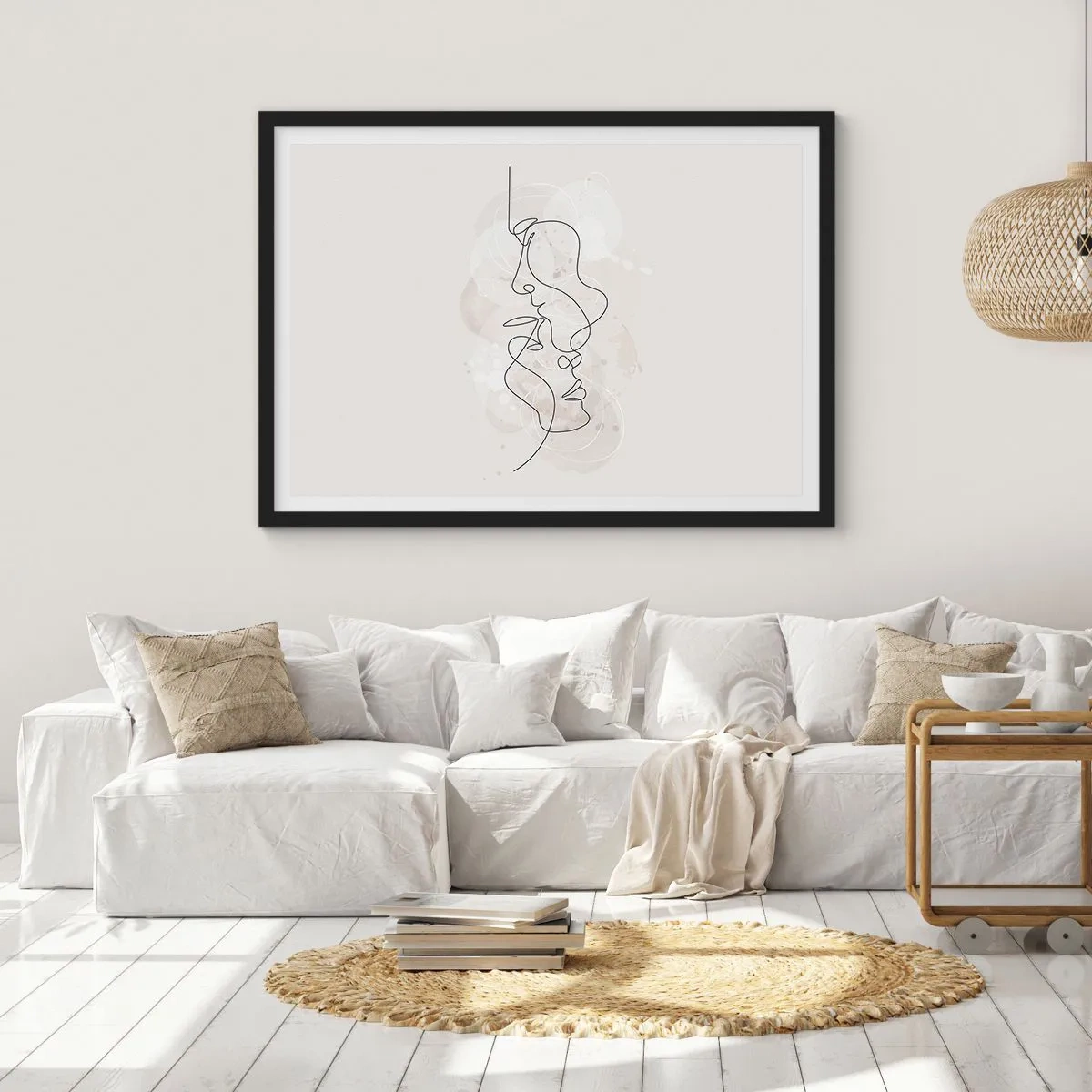 Plakát v černém rámu - Zamotaní v objetí - 100x70 cm