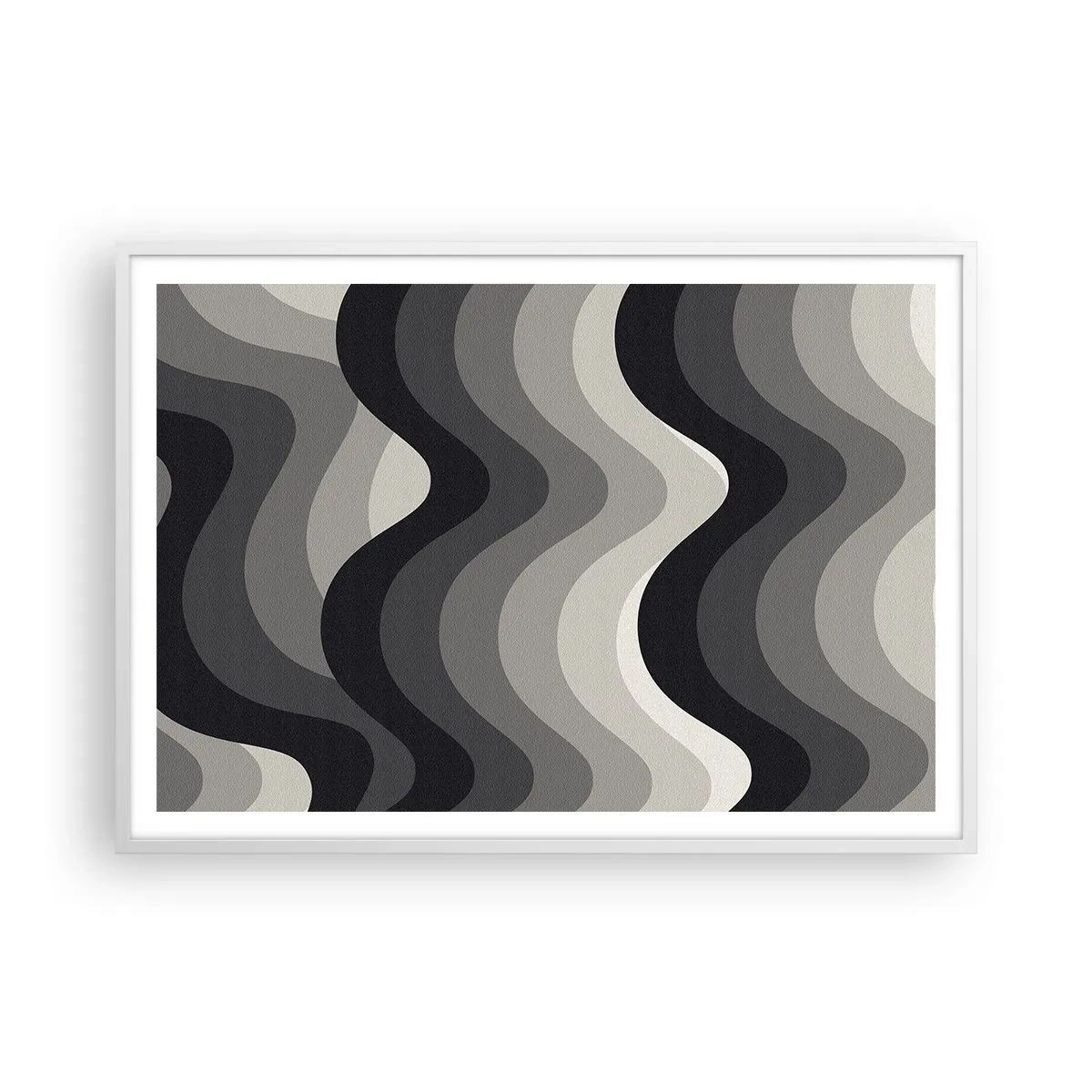 Plakát v bílém rámu - Vlna za vlnou - 100x70 cm
