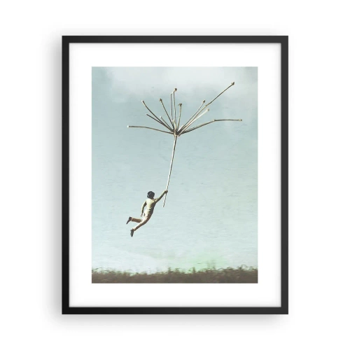 Plakát v černém rámu - Letající pampeliška - 40x50 cm