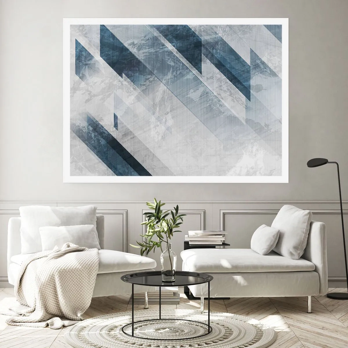 Plakát - Prostorová kompozice – pohyb šedé - 100x70 cm