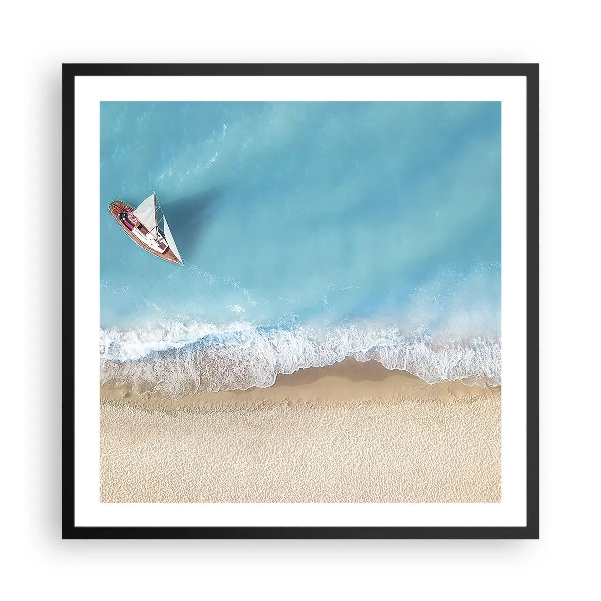 Plakát v černém rámu - Na hranici modré a zlaté - 60x60 cm