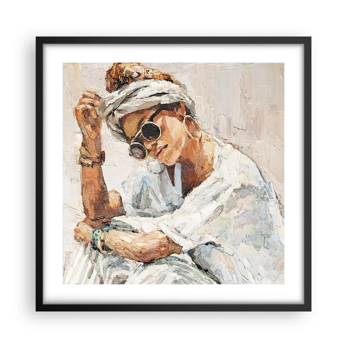 Plakát v černém rámu - Portrét v plném slunci - 50x50 cm