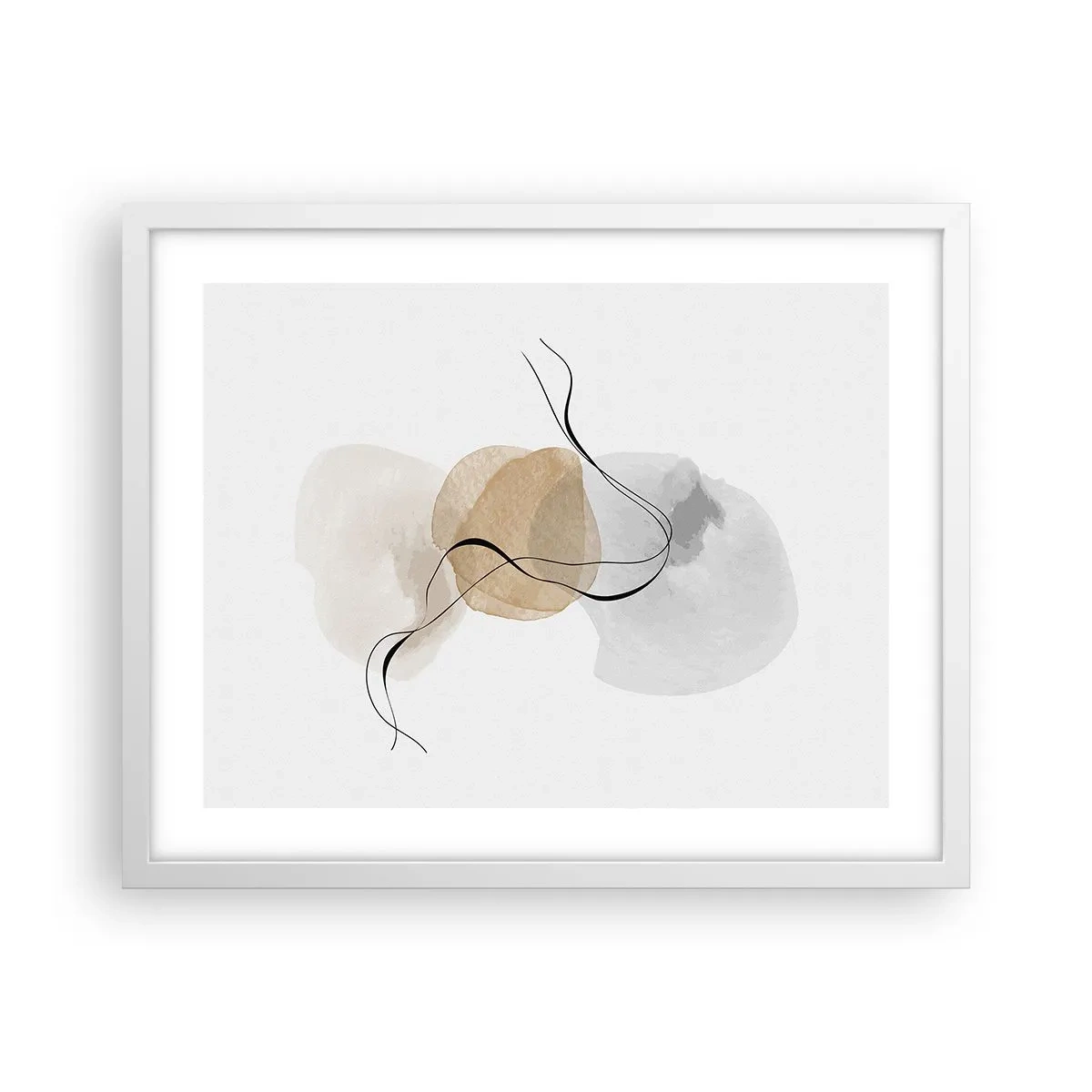Plakát v bílém rámu - Vzdušné korálky - 50x40 cm