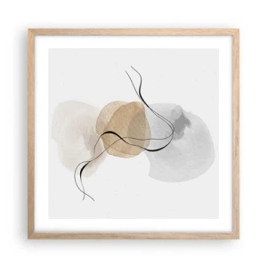 Plakát v rámu světlý dub - Vzdušné korálky - 50x50 cm