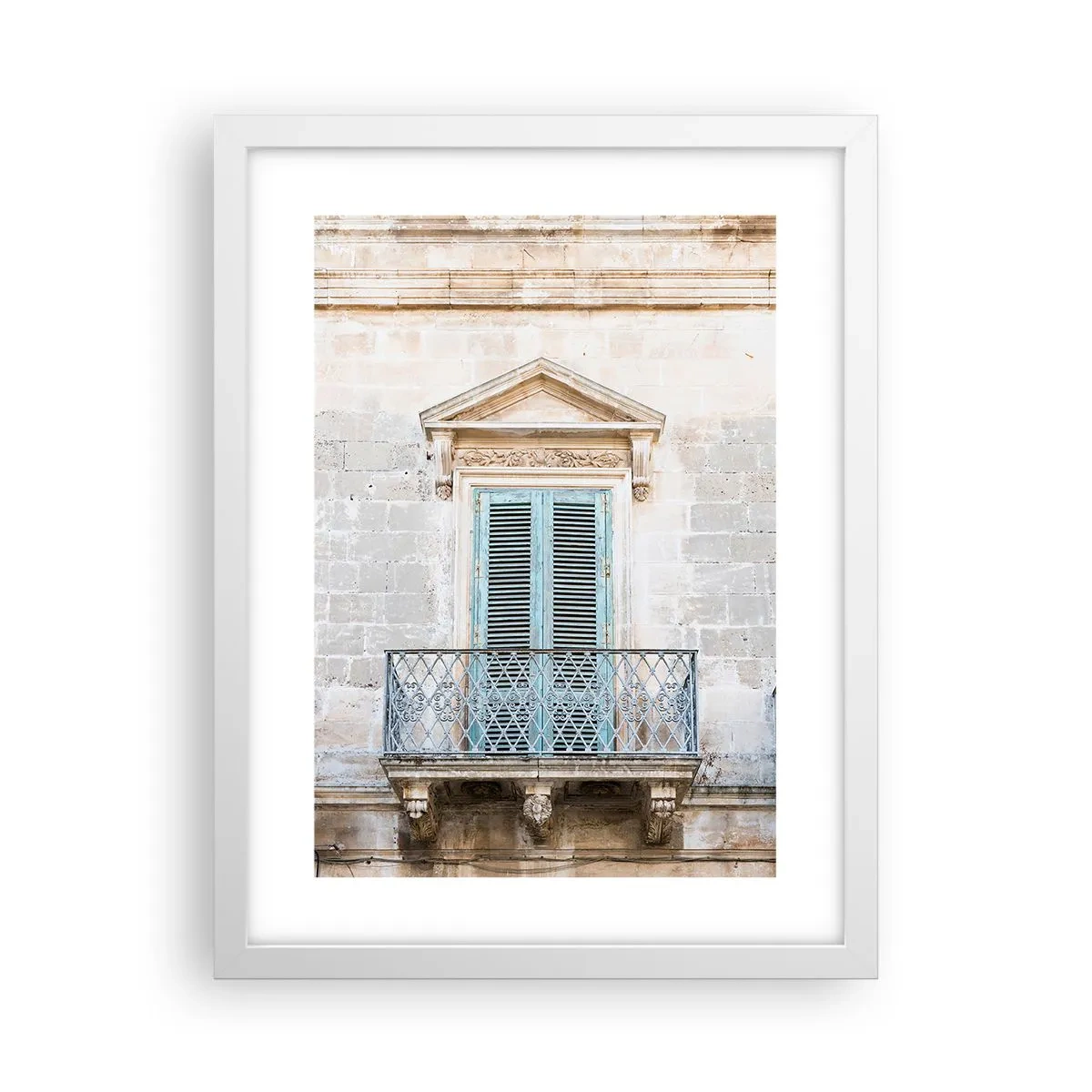 Plakát v bílém rámu - Jedinečné kouzlo Itálie - 30x40 cm