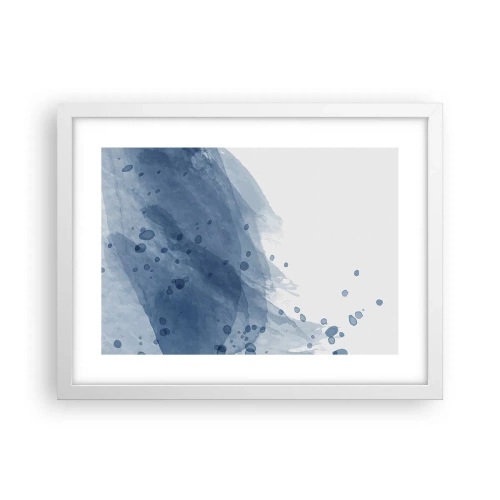 Plakát v bílém rámu - Modrý tyl - 40x30 cm