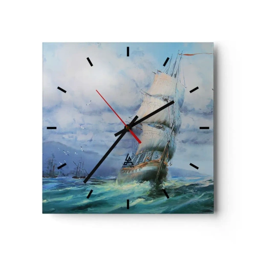 Nástěnné hodiny - Šťastnou cestu - 30x30 cm