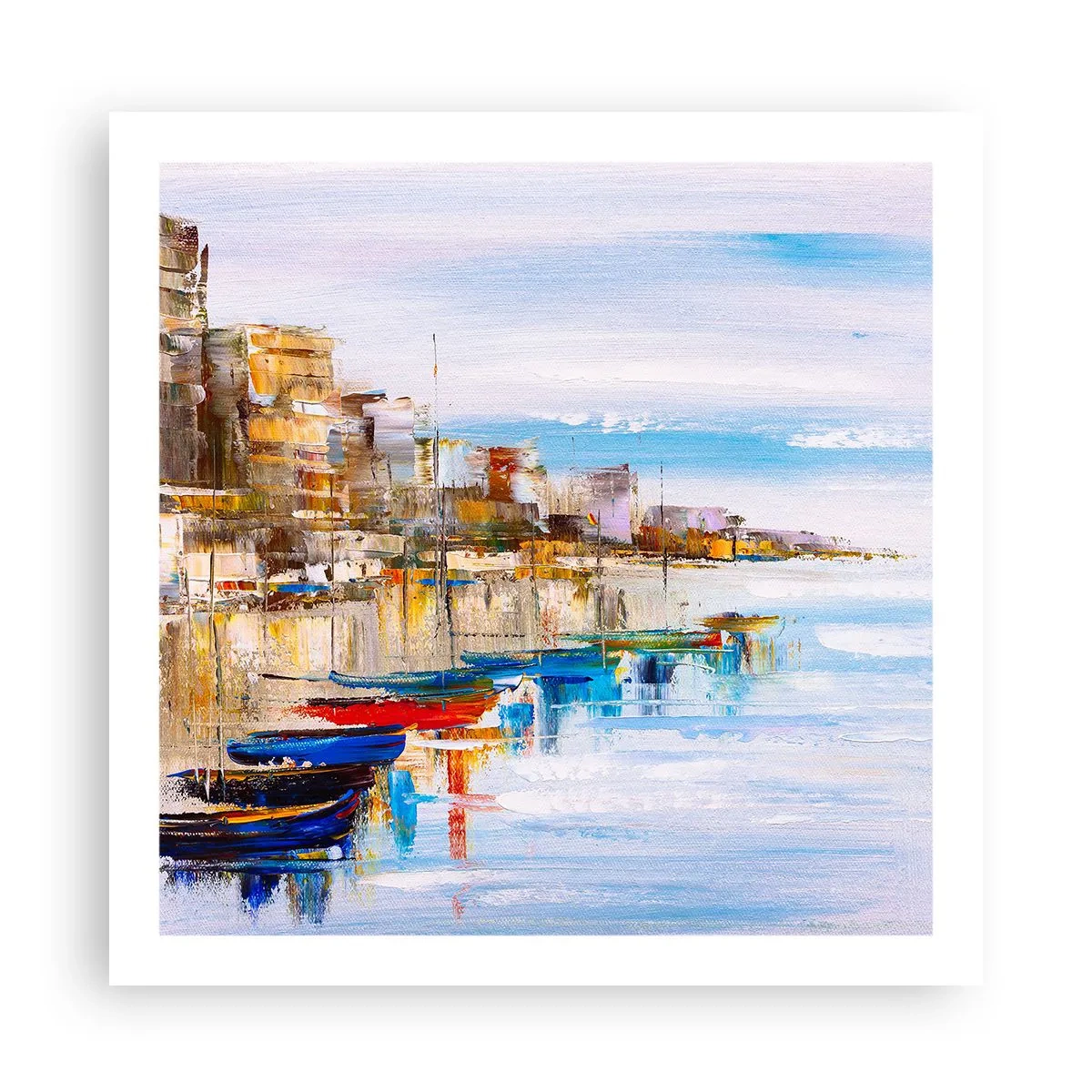 Plakát - Vícebarevný městský přístav - 60x60 cm