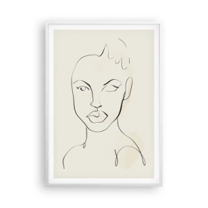 Plakát v bílém rámu - Obrys smyslnosti - 70x100 cm