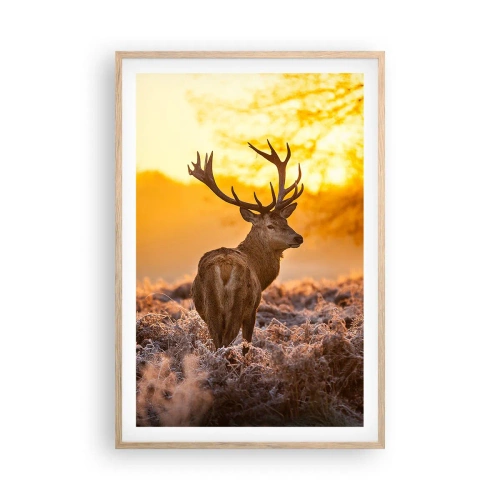 Plakát v rámu světlý dub - Král podzimního lesa - 61x91 cm