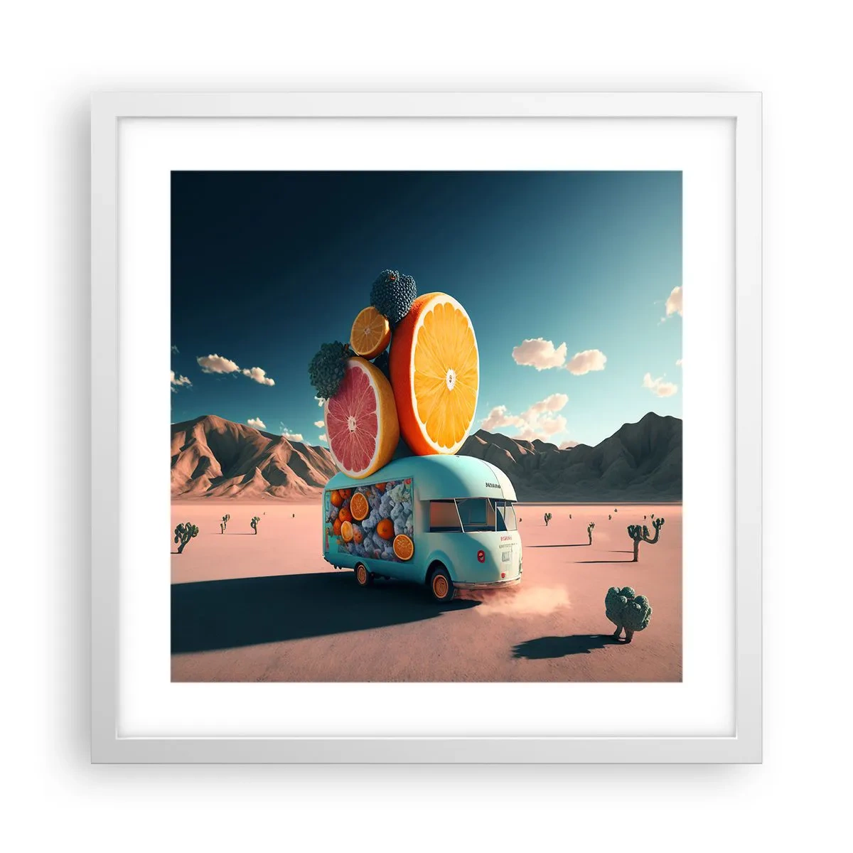 Plakát v bílém rámu - Chuť prázdnin - 40x40 cm