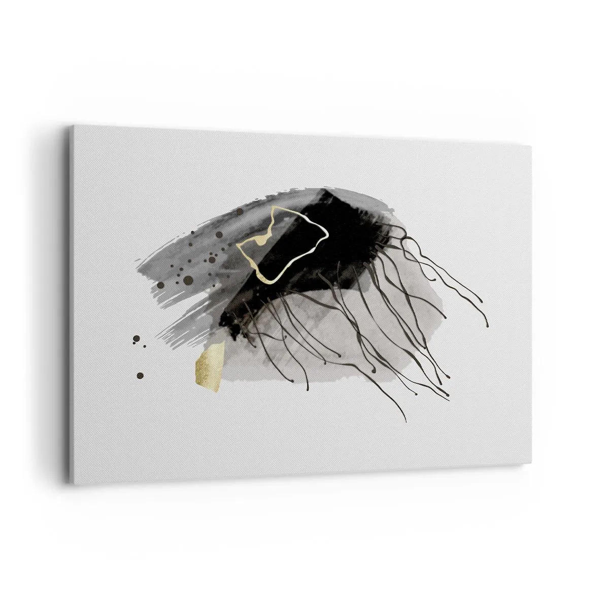 Obraz na plátně - V černé a zlaté - 100x70 cm