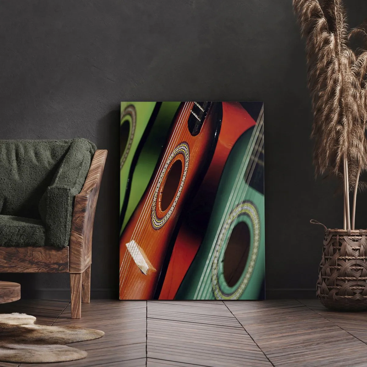 Obraz na plátně - Kytara má hodně barev - 55x100 cm