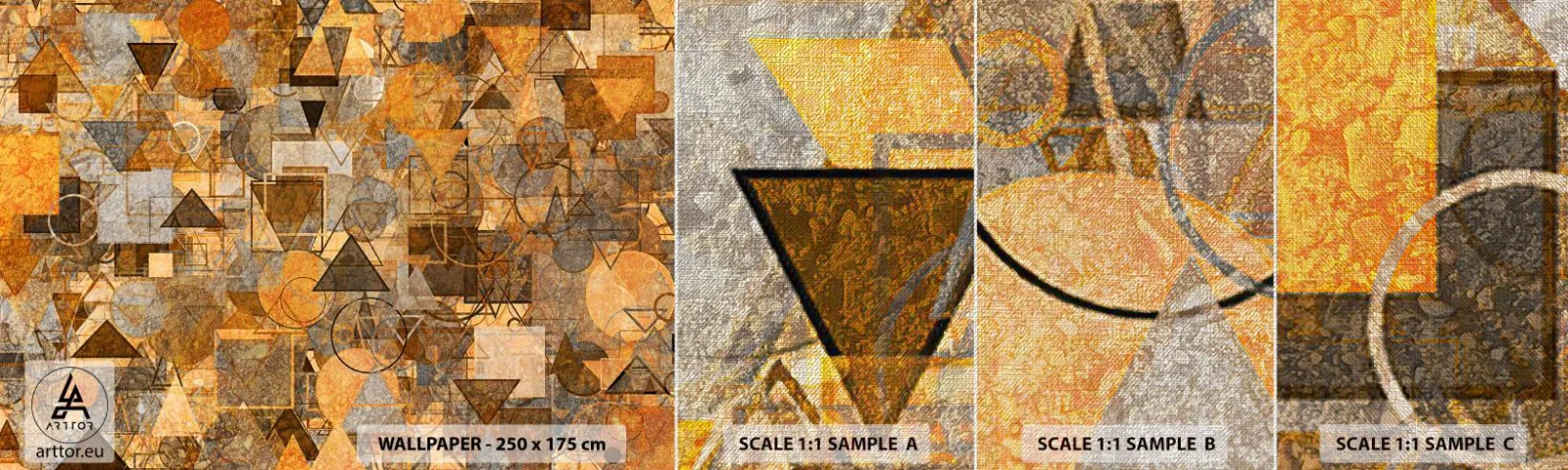 Vzor Fototapety Premium Canvas - Svět zachycený v podobě - Abstrakce, Kus, Moderní vzor - 100x30 cm