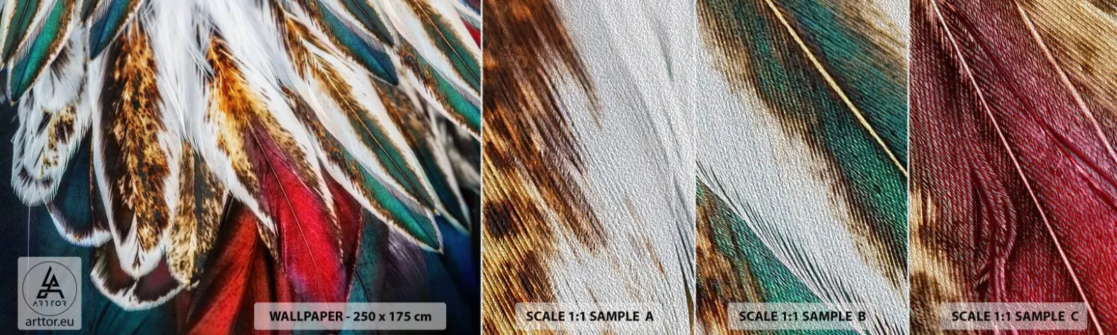 Vzor Fototapety Premium Sand - Tajemství letu - Abstrakce, Kus, Boho - 100x30 cm