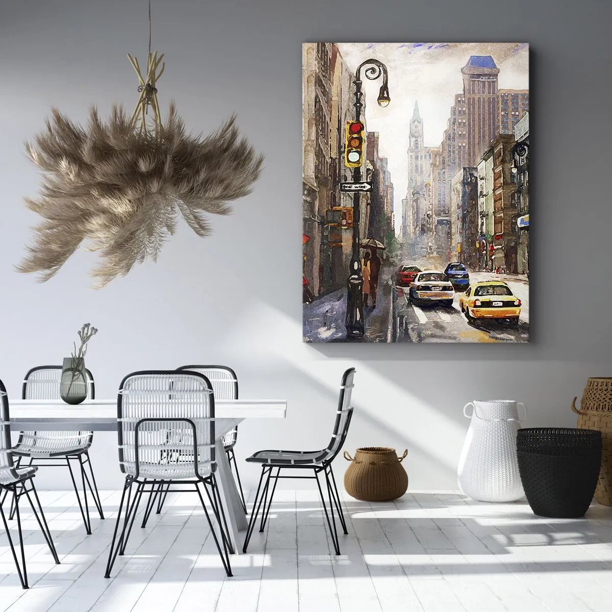 Obraz na plátně - New York – barevný i v dešti - 45x80 cm