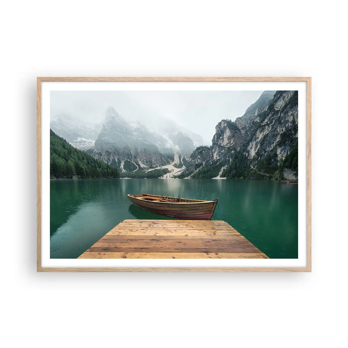 Plakát v rámu světlý dub - „Hrdé skály vepředu“ - 100x70 cm