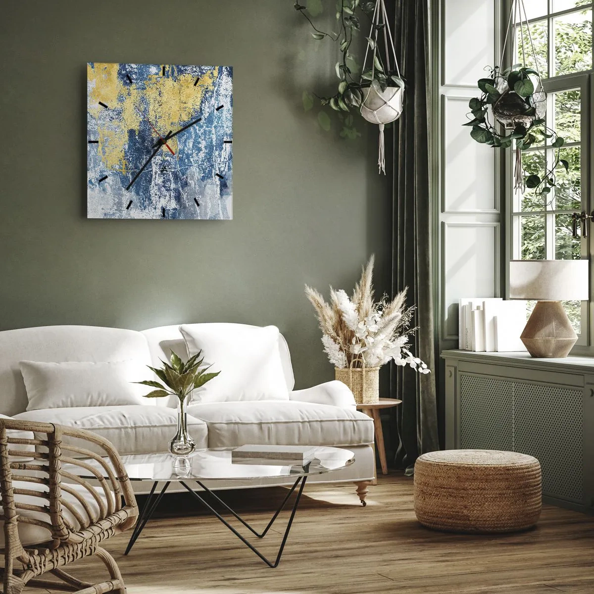 Nástěnné hodiny - Abstrakce s dobrou náladou - 30x30 cm