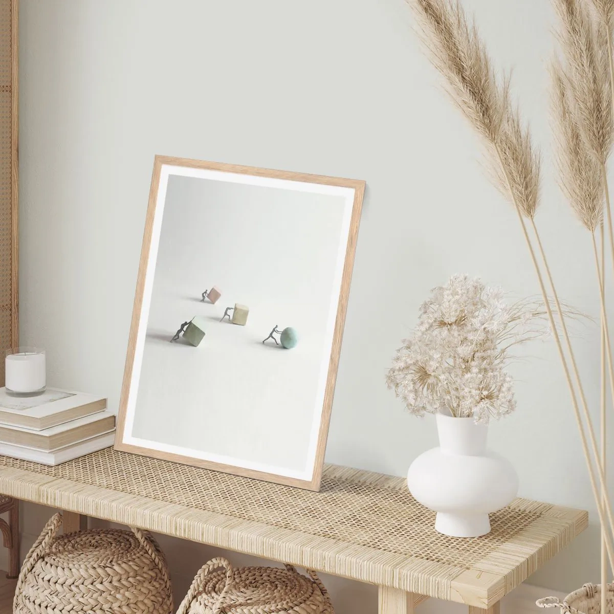 Plakát v rámu světlý dub - Život samotný - 70x100 cm