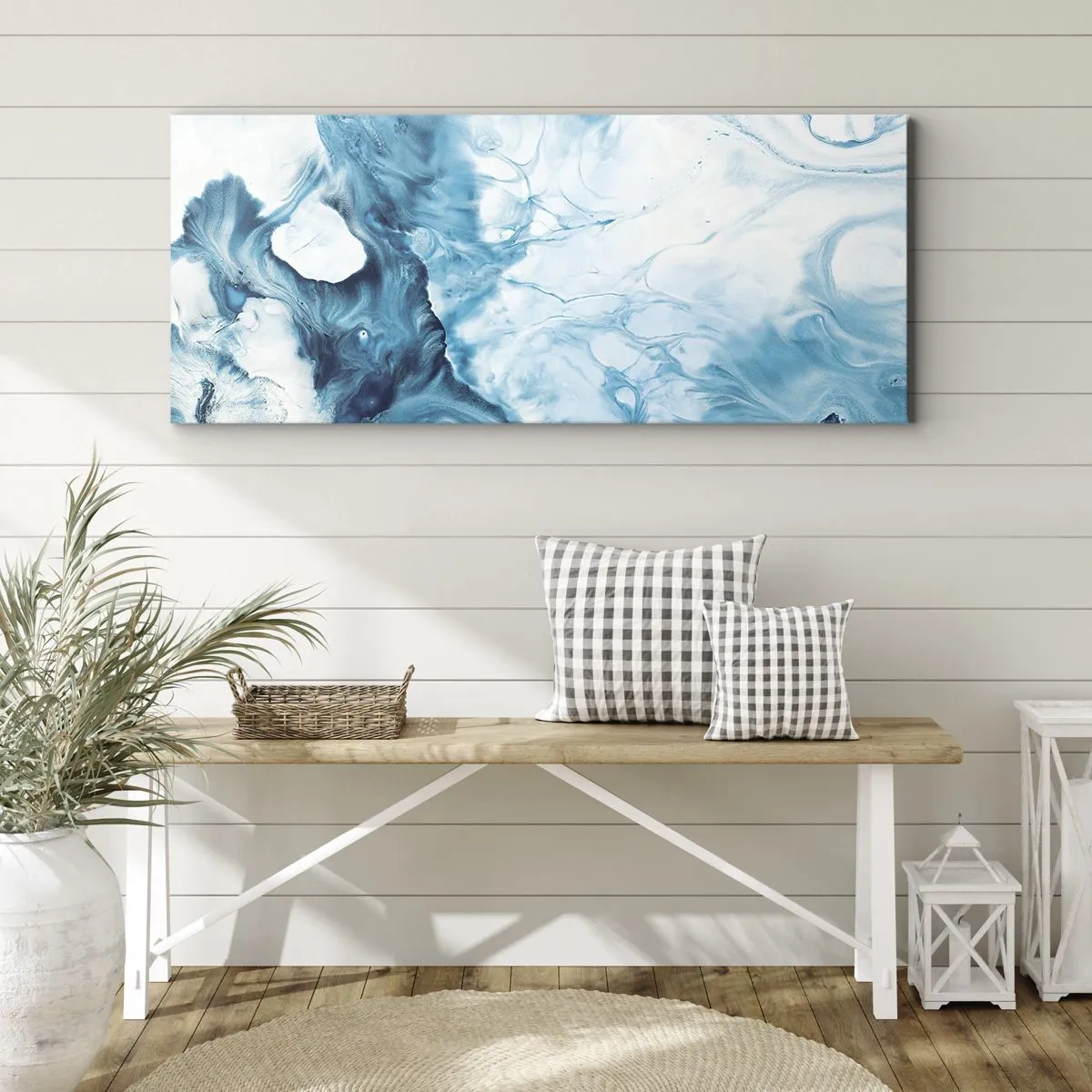 Obraz na plátně - Modrý koncert - 140x50 cm