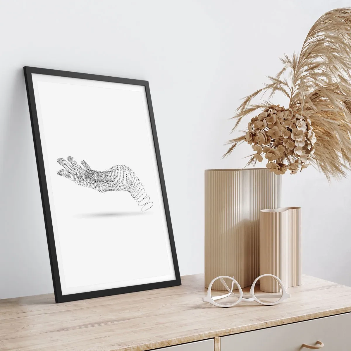 Plakát v černém rámu - Pružná ruka - 30x40 cm