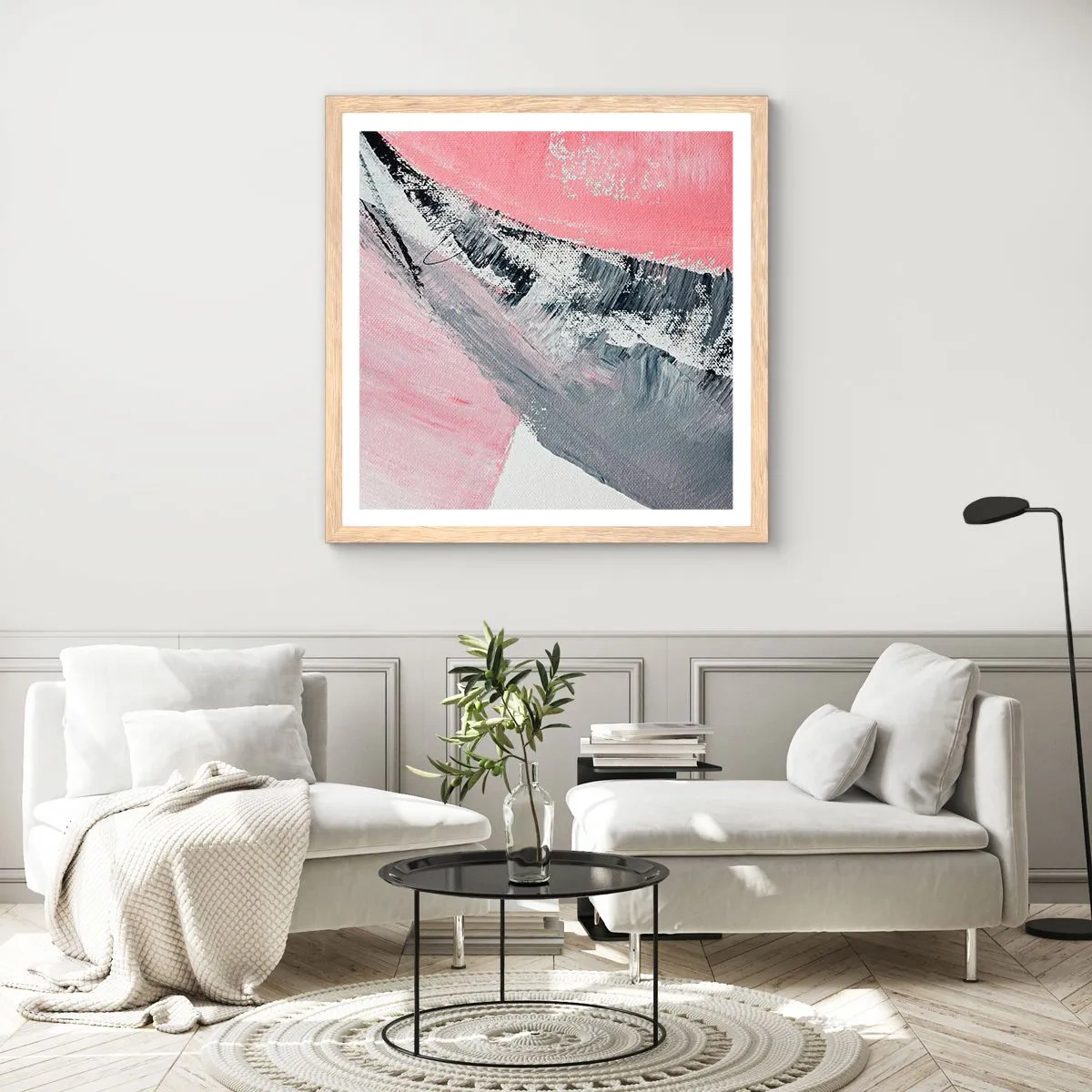 Plakát v rámu světlý dub - Sladěná kompozice - 30x30 cm