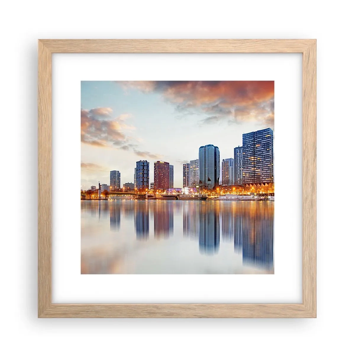 Plakát v rámu světlý dub - Monumentální klid Paříže - 30x30 cm
