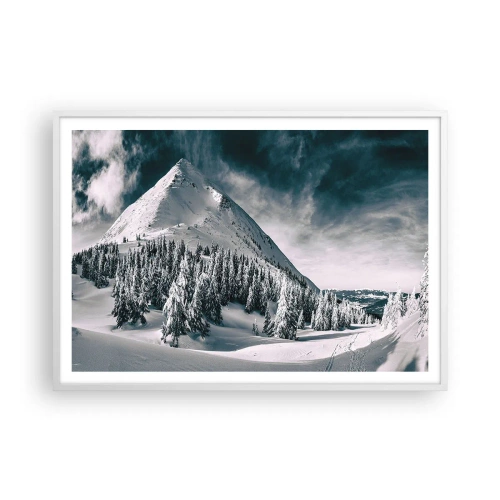 Plakát v bílém rámu - Země sněhu a ledu - 100x70 cm