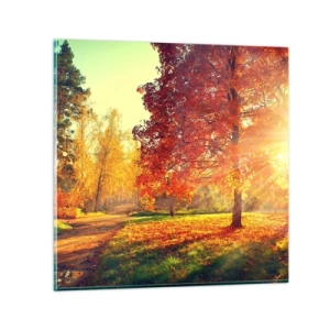 Obraz na skle - Rudé je krásné - 30x30 cm