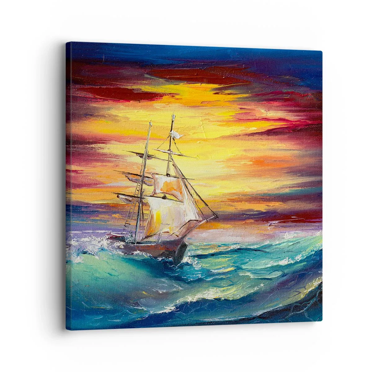 Obraz na plátně - Statečně proti vlnám - 30x30 cm