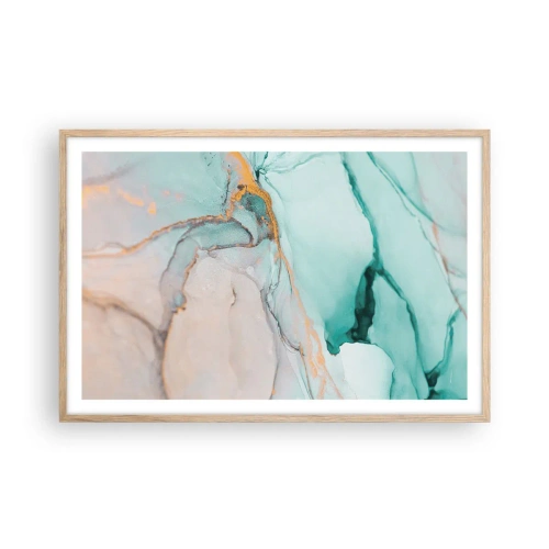 Plakát v rámu světlý dub - Tanec tvarů a barev - 91x61 cm