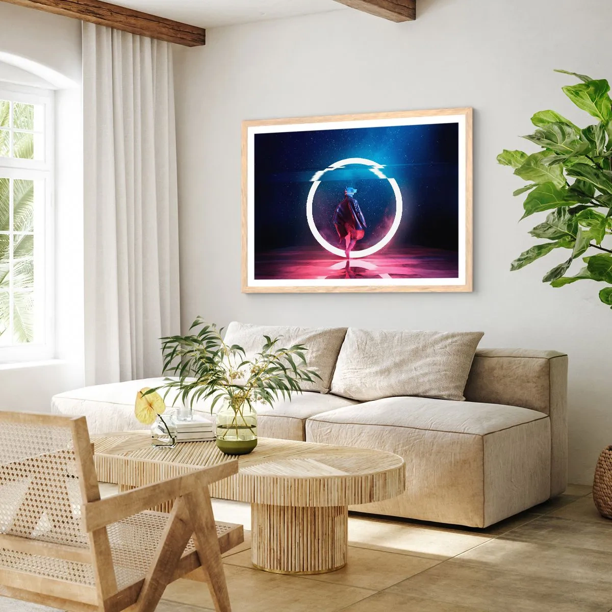 Plakát v rámu světlý dub - Mezi světy - 70x50 cm