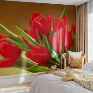 Fototapeta Premium Sand - Pupen jarní radosti - Květiny, tulipány, Kytice květin - 100x70 cm