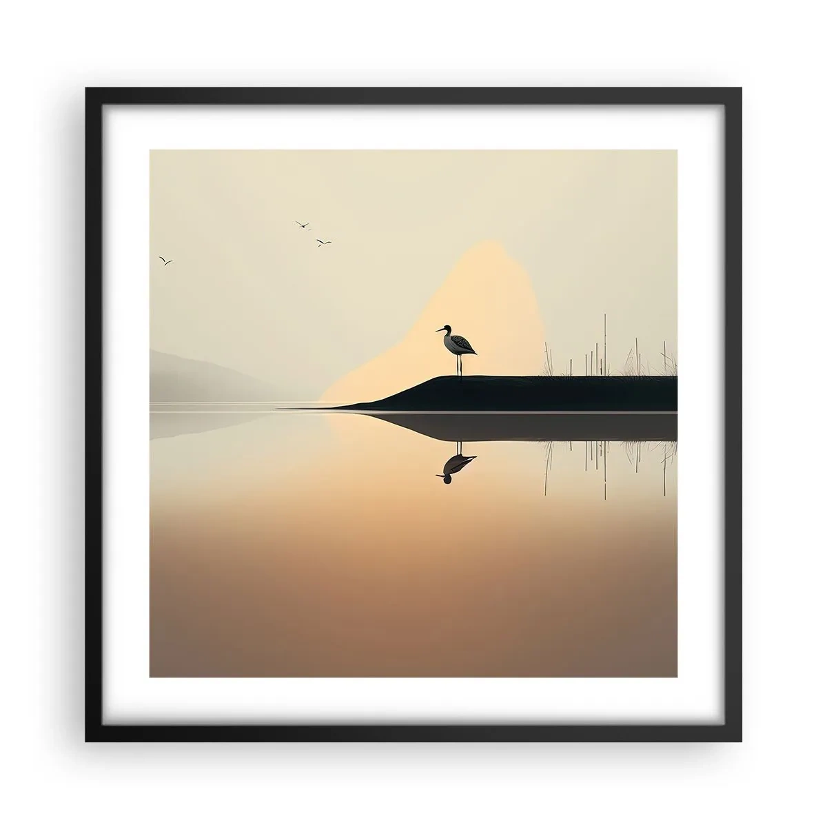 Plakát v černém rámu - Pán na jezeře - 50x50 cm