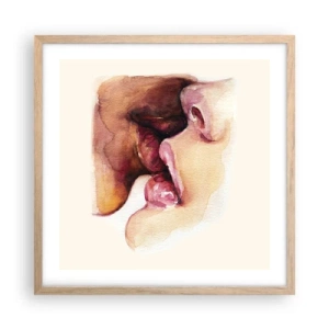 Plakát v rámu světlý dub - Jako noc a den, země a nebe - 50x50 cm