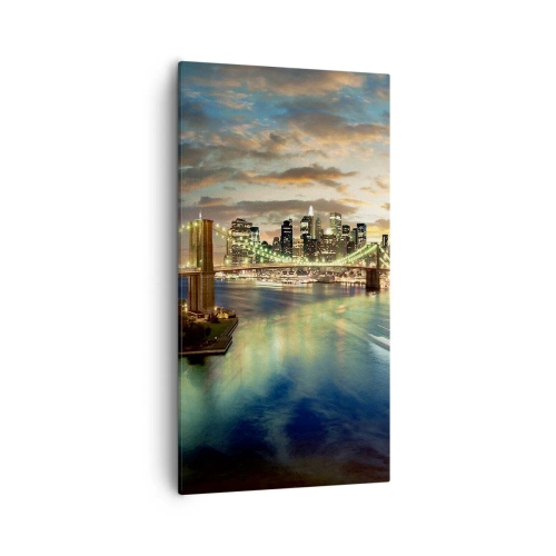 Obraz na plátně - Zářivý večer nad Manhattanem - 55x100 cm