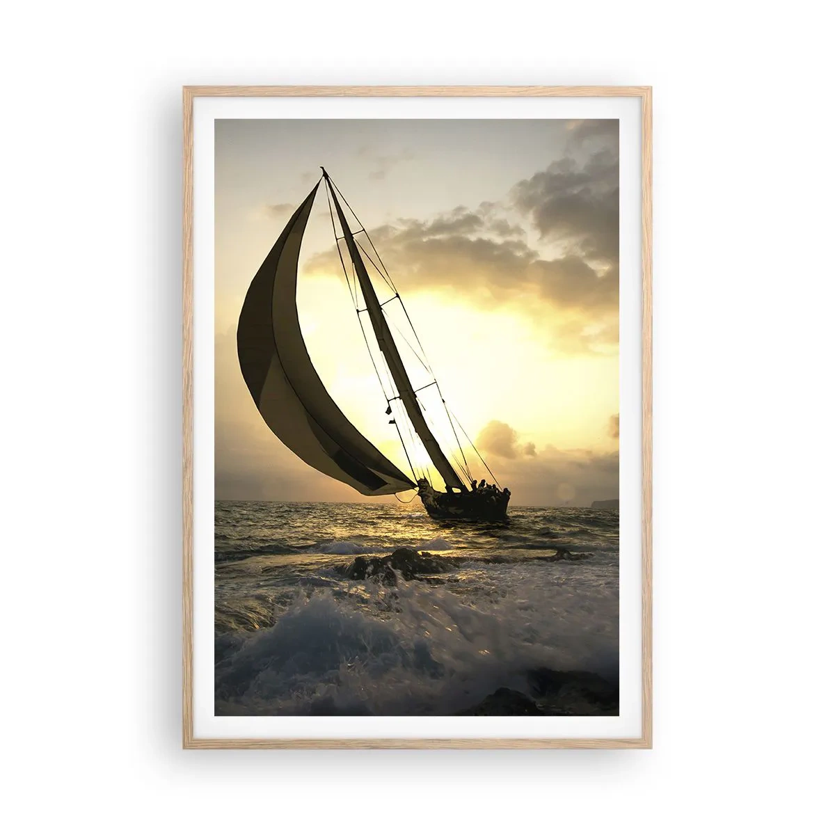 Plakát v rámu světlý dub - S větrem a proti větru - 70x100 cm