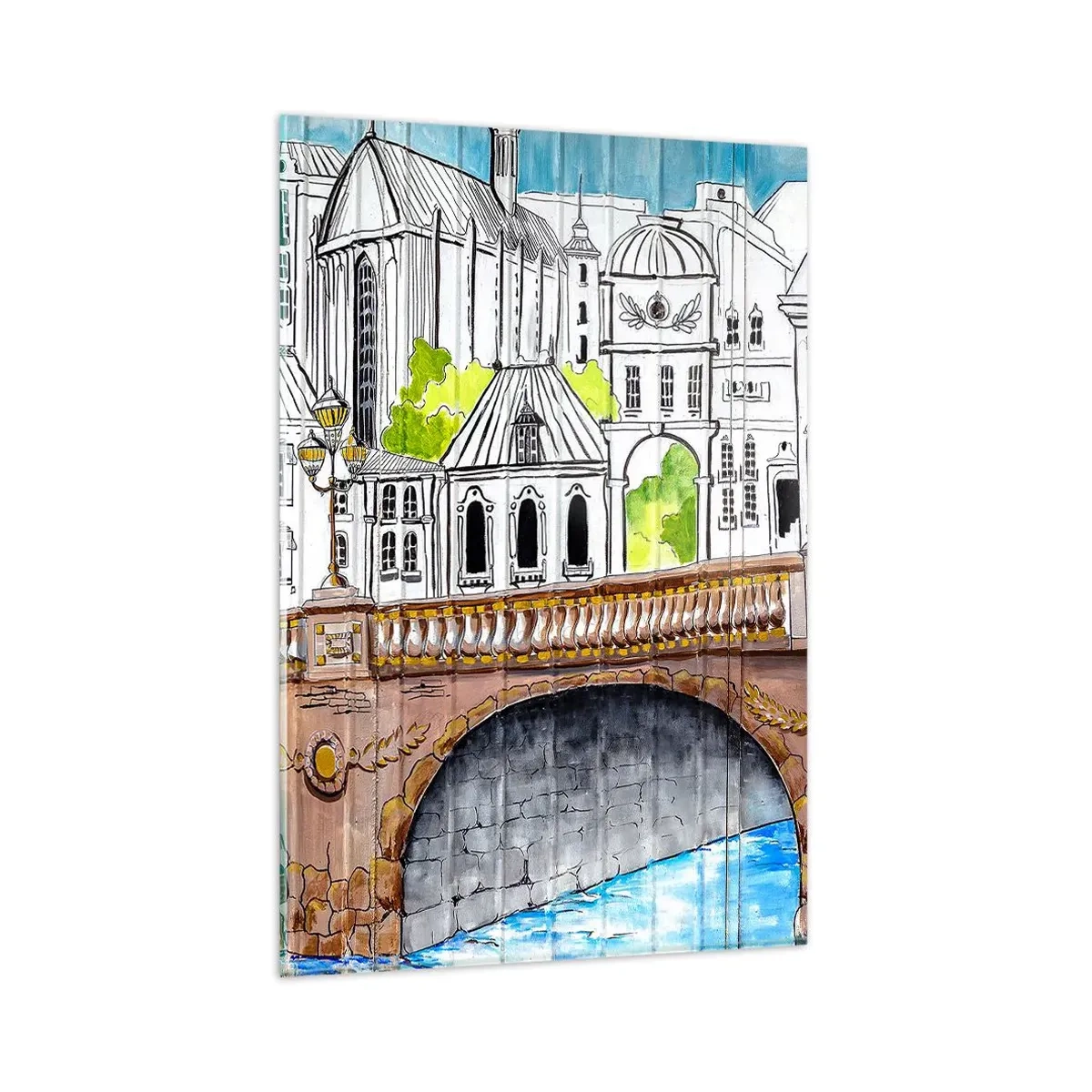 Obraz na skle - Město jako malované - 80x120 cm