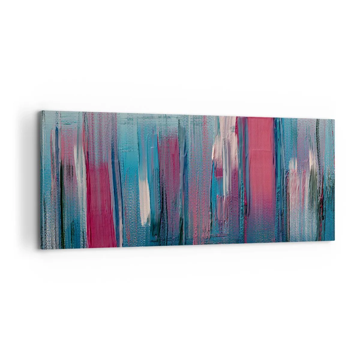 Obraz na plátně - Vertikální kompozice v modré a červené - 100x40 cm