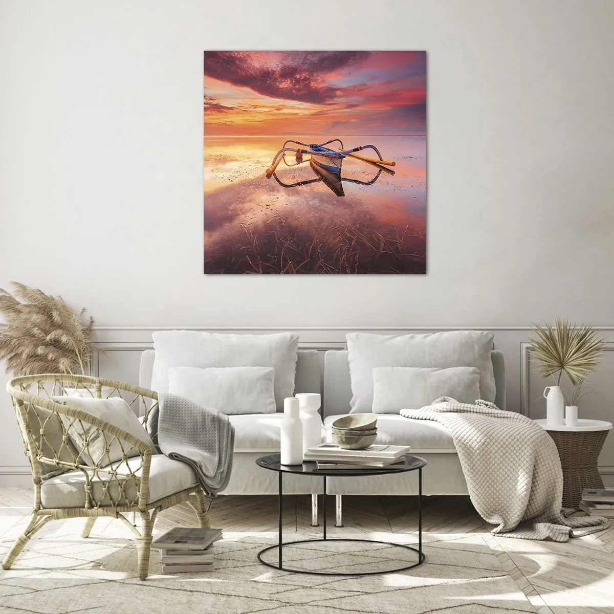 Obraz na skle - Klid tropického večera - 60x60 cm