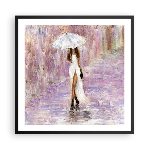Plakát v černém rámu - V liliovém dešti - 60x60 cm