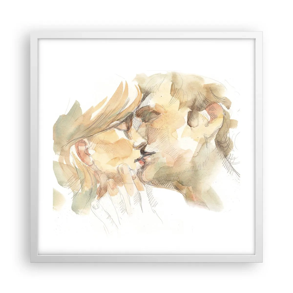 Plakát v bílém rámu - Nalezena polovina? - 50x50 cm