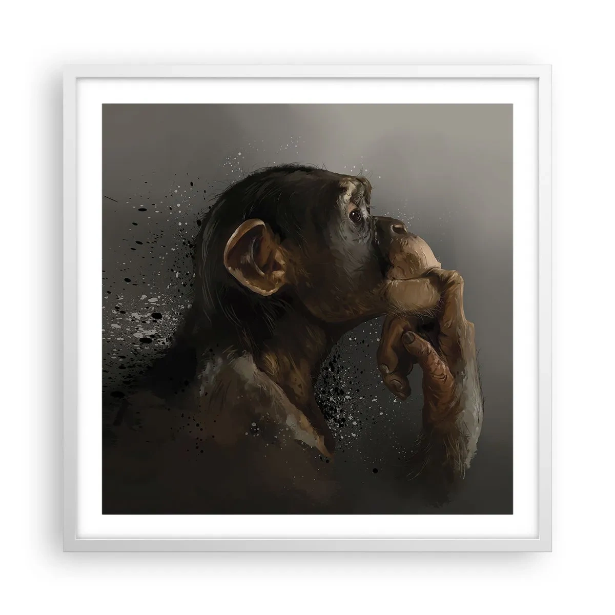 Plakát v bílém rámu - Určitě myslitel - 60x60 cm